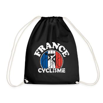 Cycling - Cycling - Cycling - France cyclisme - Drawstring Bag - black - Front