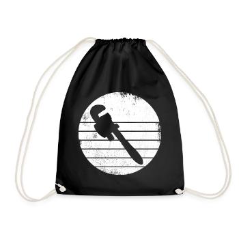 Dessin de clé à tube - Sac de sport léger - noir - Devant