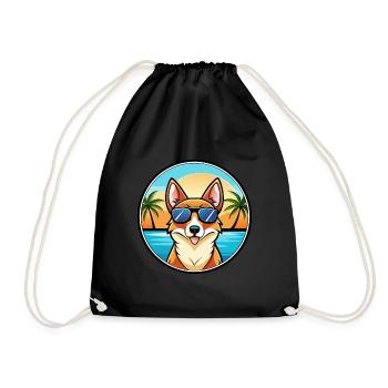 Norwegische Lundehund Hunderasse Cartoon Sonnenbrille - Turnbeutel - Schwarz - Vorne