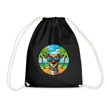 Patterdale Terrier Hunderasse Cartoon Sonnenbrille - Turnbeutel - Schwarz - Vorne