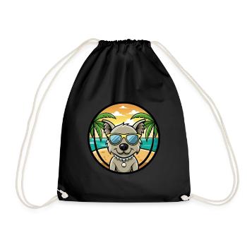 Pumi Hunderasse Cartoon Sonnenbrille Strand - Turnbeutel - Schwarz - Vorne
