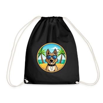 Swiss Laufhund Chien Race Dessin Animé Lunettes de Soleil Plage - Sac de sport léger - noir - Devant