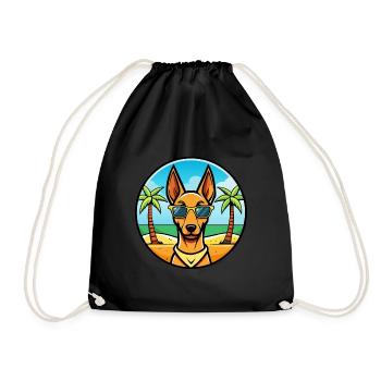 Pharaoh Hound Dog Breed Cartoon Sunglasses Beach - Drawstring Bag - black - Front
