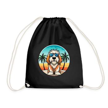 Petit Basset Griffon Vendéen Race De Chien Dessin Animé - Sac de sport léger - noir - Devant