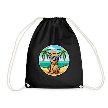Chien de chasse serbe race dessin animé lunettes de soleil plage - Sac de sport léger - noir - Devant