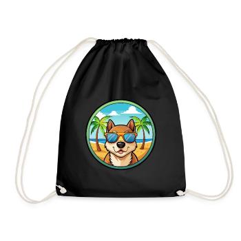 Lunettes de soleil de dessin animé de race de chien de jouet russe plage - Sac de sport léger - noir - Devant