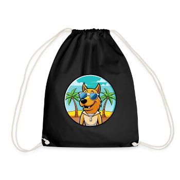 Smaland Hound Hund Rasse Cartoon Sonnenbrille Strand - Turnbeutel - Schwarz - Vorne