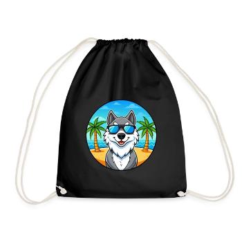 Lunettes de soleil Seppala Siberian Sleddog Breed Cartoon - Sac de sport léger - noir - Devant