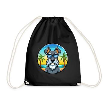Standard Schnauzer Hunderasse Cartoon Sonnenbrille - Turnbeutel - Schwarz - Vorne