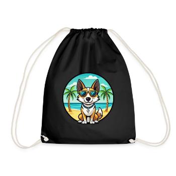 Toy Fox Terrier Chien Race Dessin Animé Lunettes De Soleil Plage - Sac de sport léger - noir - Devant