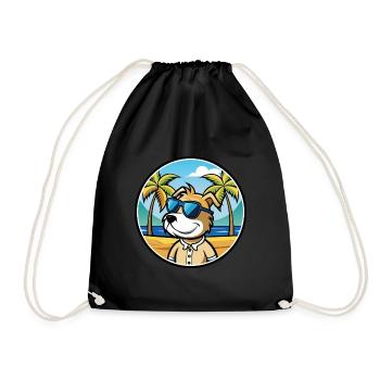 Sporting Lucas Terrier Chien Race Dessin Animé Plage - Sac de sport léger - noir - Devant