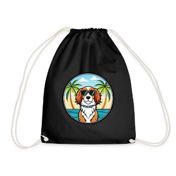 Welsh Springer Spaniel Chien Race Cartoon Beach - Sac de sport léger - noir - Devant