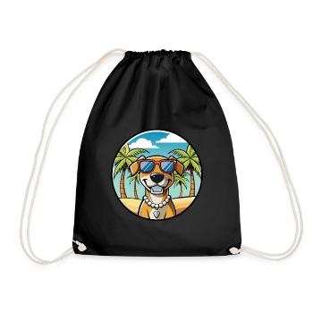 Chien du Sud Race Dessin Animé Lunettes De Soleil Plage - Sac de sport léger - noir - Devant