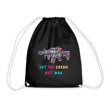 De la crème glacée au lieu de la guerre - Sac de sport léger - noir - Devant