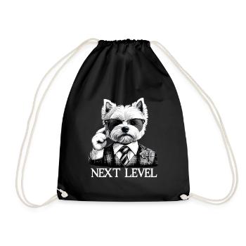 West Highland White Terrier Next Level Suit - Drawstring Bag - black - Front