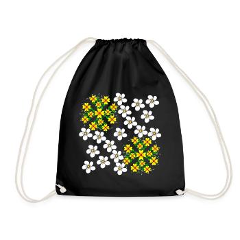 Floral Fleur de vigne Floral Motif floral - Sac de sport léger - noir - Devant