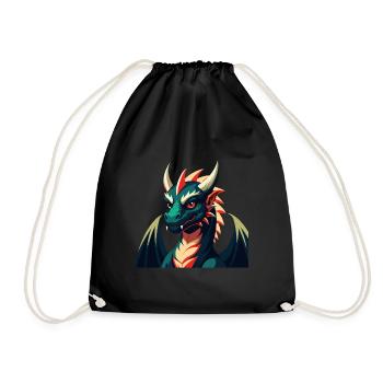 Dragon Cartoon Character Colorful Pet Animal - Drawstring Bag - black - Front