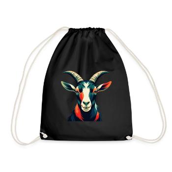 Chèvre Dessin animé Personnage Animal de compagnie coloré - Sac de sport léger - noir - Devant