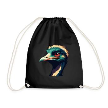 Emu Dessin animé Personnage Animal de compagnie coloré - Sac de sport léger - noir - Devant