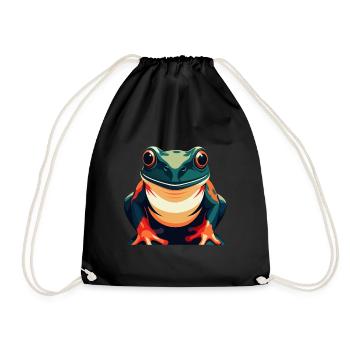 Grenouille Dessin Animé Personnage Animal De Compagnie Coloré - Sac de sport léger - noir - Devant