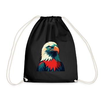 Aigle Dessin Animé Personnage Animal Coloré Animal De Compagnie - Sac de sport léger - noir - Devant