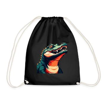 Crocodile Dessin Animé Personnage Animal De Compagnie Coloré - Sac de sport léger - noir - Devant