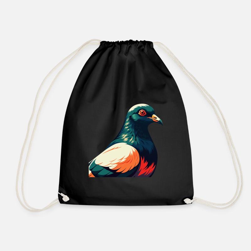 Taube Cartoon Figur Buntes Haustier Tier - Turnbeutel - Schwarz