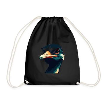 Autruche Dessin Animé Personnage Animal Coloré Animal De Compagnie - Sac de sport léger - noir - Devant
