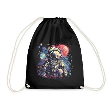 Astronaute cool au look rétro - Sac de sport léger - noir - Devant