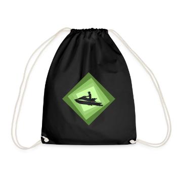 Jetski Wassersport Wakeskate - Turnbeutel - Schwarz - Vorne