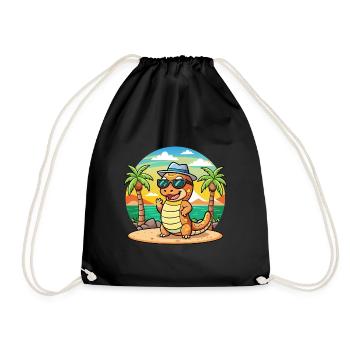 Anaconda Funny Cartoon Summer Beach Sunglasses - Drawstring Bag - black - Front