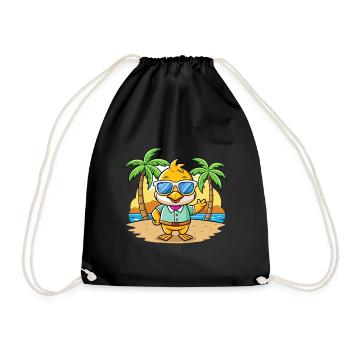 Ente Lustige Cartoon Sommer Strand Sonnenbrille - Turnbeutel - Schwarz - Vorne