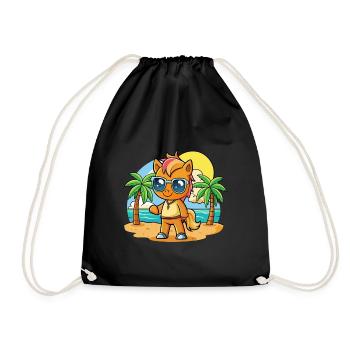 Lunettes de soleil de plage d’été de dessin animé drôle de poney - Sac de sport léger - noir - Devant
