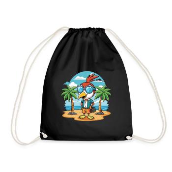 Woodpecker Lustige Cartoon Sommer Strand Sonnenbrille - Turnbeutel - Schwarz - Vorne