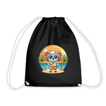 Ram Lustige Cartoon Sommer Strand Sonnenbrille - Turnbeutel - Schwarz - Vorne