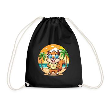 Eichhörnchen Lustige Cartoon Sommer Strand Sonnenbrille - Turnbeutel - Schwarz - Vorne