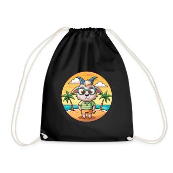 Lunettes de soleil de plage d’été de dessin animé drôle de chèvre - Sac de sport léger - noir - Devant