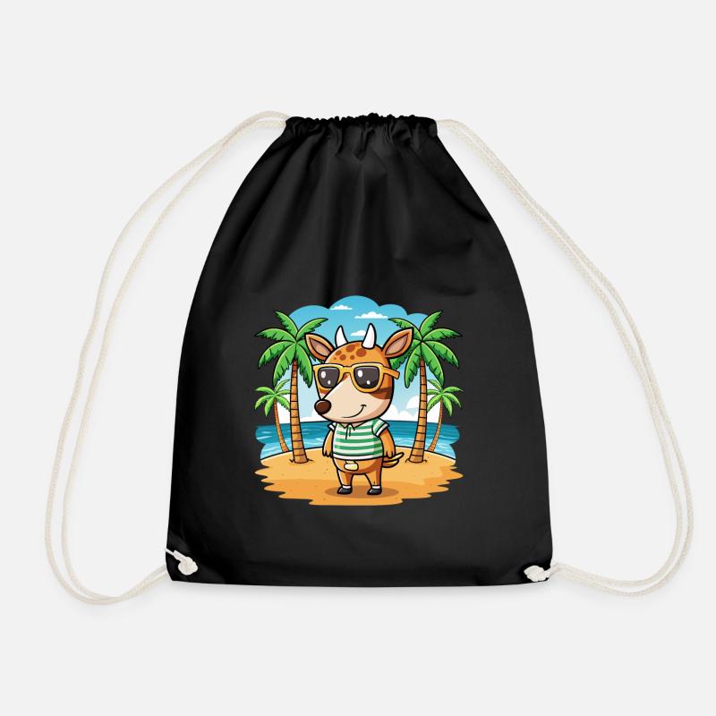 Okapi Lustige Cartoon Sommer Strand Sonnenbrille - Turnbeutel - Schwarz
