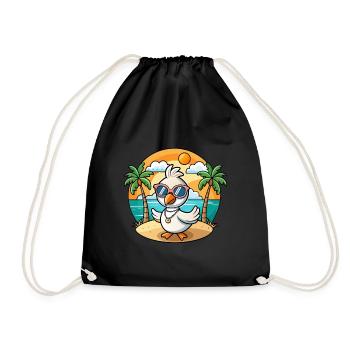Lunettes de soleil de plage d’été de dessin animé drôle de cygne - Sac de sport léger - noir - Devant
