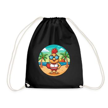 Hahn Lustige Cartoon Sommer Strand Sonnenbrille - Turnbeutel - Schwarz - Vorne