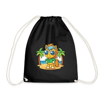 Lunettes de soleil de plage d’été de dessin animé drôle de poney - Sac de sport léger - noir - Devant