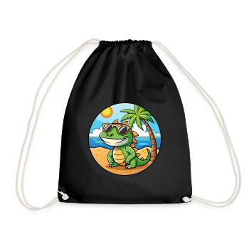Lunettes de soleil de plage d’été de dessin animé drôle de lézard - Sac de sport léger - noir - Devant