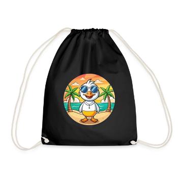 Goose Funny Cartoon Summer Beach Sunglasses - Drawstring Bag - black - Front