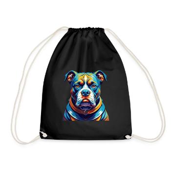 Bouledogue américain race coloré dessin animé Kawaii - Sac de sport léger - noir - Devant