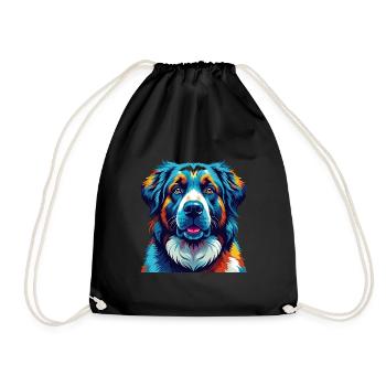 Chien de berger d’Asie centrale Race Dessin animé Kawaii - Sac de sport léger - noir - Devant
