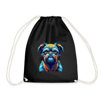 Griffon Bruxellois Chien Race Dessin Animé Kawaii - Sac de sport léger - noir - Devant