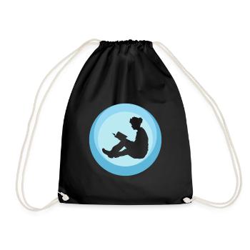 Reading Writing - Drawstring Bag - black - Front