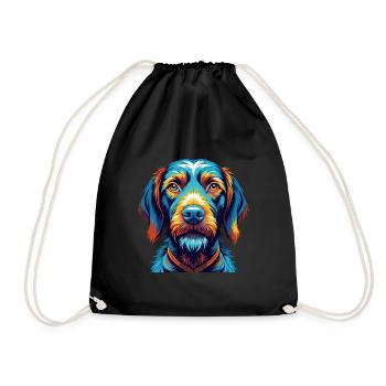 Fil de fer Vizsla race de chien dessin animé Kawaii - Sac de sport léger - noir - Devant