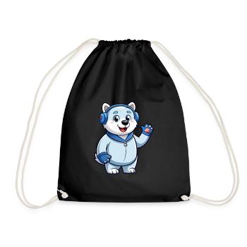 Ours polaire Funny Cartoon Character Casquette Musique - Sac de sport léger - noir - Devant