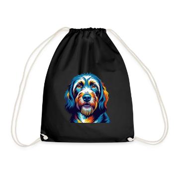 Basset Griffon Vendeen Hunderasse Karikatur Kawaii - Turnbeutel - Schwarz - Vorne